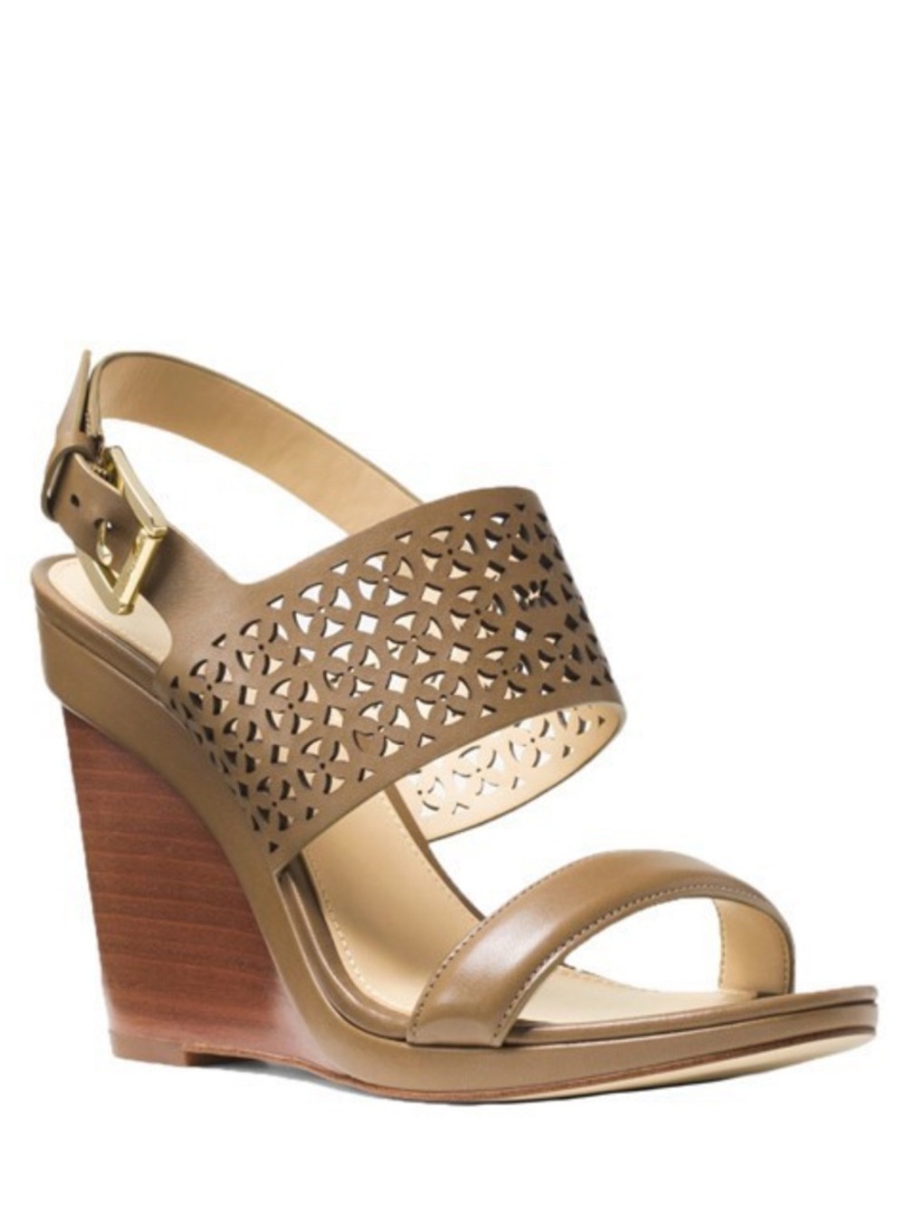 Michal Kors Leather Sonja Leather wedge heels